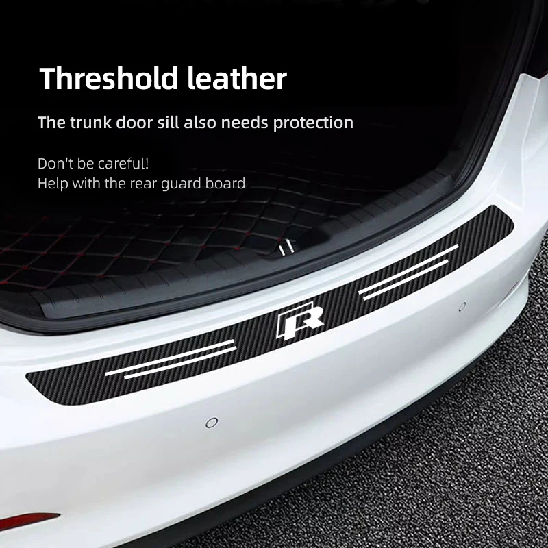 Car Door Sill Protector Sticker Threshold Non-slip Pad Mat For VW GTI Rline Polo Golf 6 7 Passat CC Tiguan Arteon T-ROC Scirocco