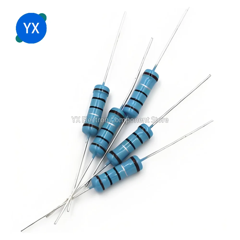 50PCS 0.5W 1/2W Metal Film Resistor Power Resistor 0.1~1M 2 4.7 10R 47 100 220 360R 470 1K 2.2K 10K 22K 4.7K 100K