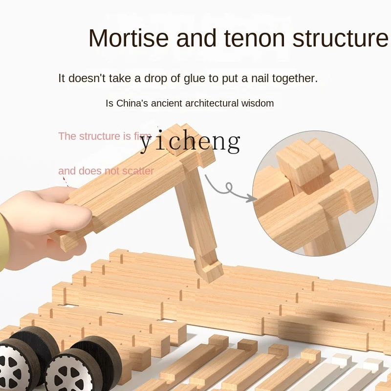 لبنات بناء لسان وتقشير Tqh ، ألعاب تعليمية للأطفال ، تجميع ذاتي الصنع للعمارة الصينية التقليدية ، مبتكرة
