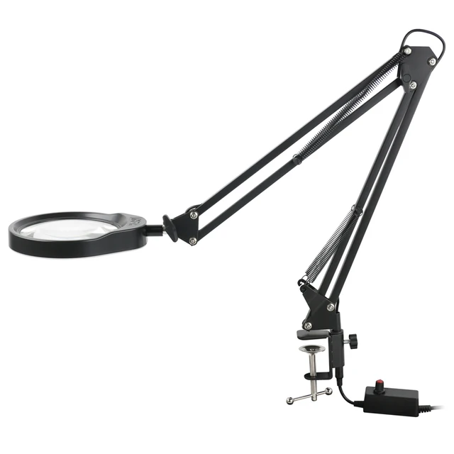 10X 10X20X Optyczna duża soczewka Lampa powiększająca Składany stojak Lupa biurkowa do kontroli, spawania, czytania, salonu kosmetycznego