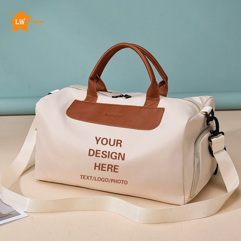 

Custom bag Women's Gym Bag Logo Travel Bag Dry Wet Short Distance Luggage Bag Nylon Tote Bag Print Photo Name Weekend bag