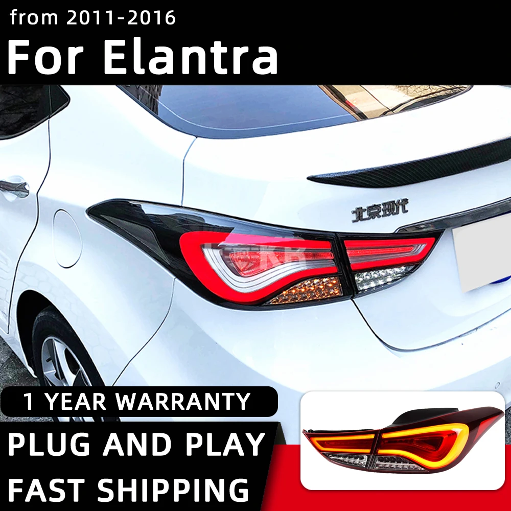 Car Styling Taillights for Hyundai Elantra LED Tail Light 2011-2016 Tail Lamp DRL Rear Turn Signal Automotive Accessories