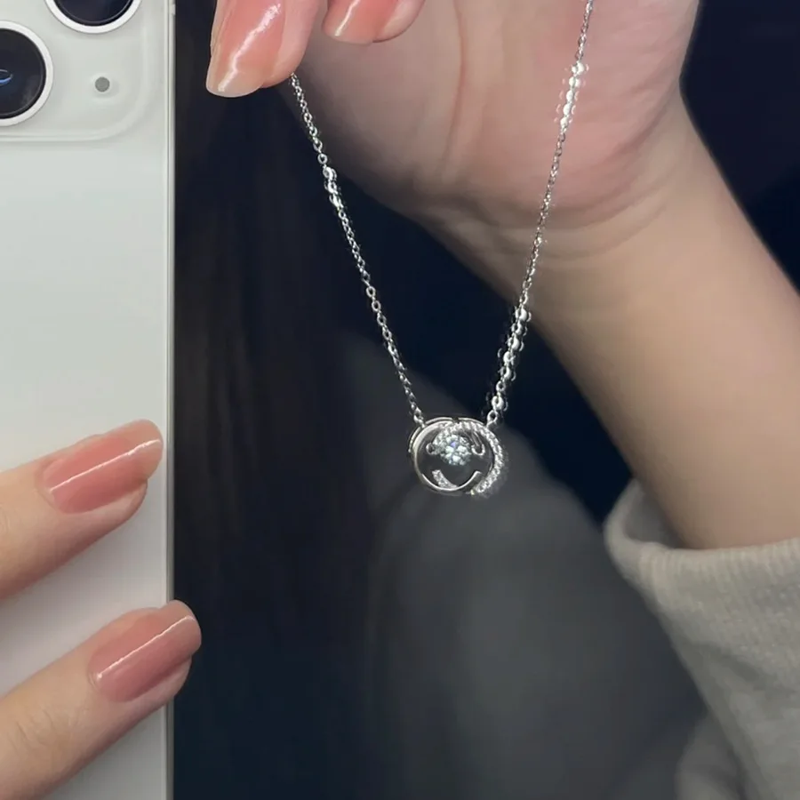 

Sensory Temperament Clavicle Chain Niche S925 Pure Silver Pulsating Heart Necklace Valentine's Day Gift