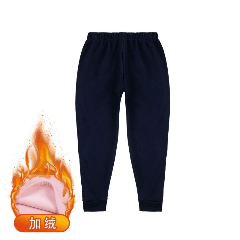 2026 Baby Kids For Boys Pants Autumn Winter Thicked Warm Girls Leggings Solid Color Children's Large Size Pant Trousers Homewear