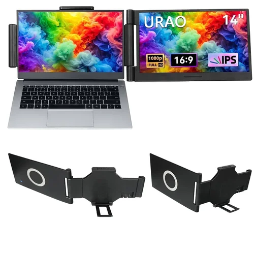 Imagen 1 del producto Extensor de pantalla para portátiles de 14,1 pulgadas, monitores portátiles FHD IPS, 72% NTSC, 300 lentes para Windows, Macbook, Chrome, Android 13-17,3
