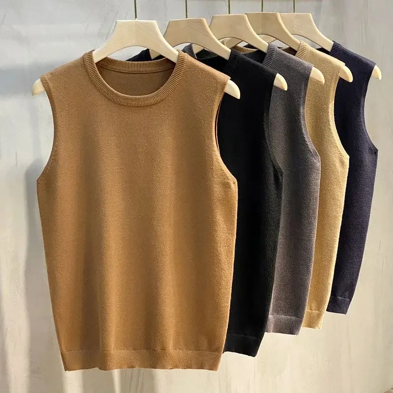 Waistcoat Korean Popular Clothes Sweaters Male Knitwear Jumpers Men\'s Knitted Vest Y2k Autumnr and Winter Top Cashmere Reviews