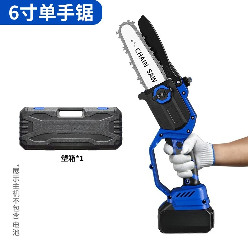 Foreign Trade New 6-inch 8-inch  Lithium Chainsaw Handheld High-power Chainsaw Household Saw Tree Logging Saw Orchard