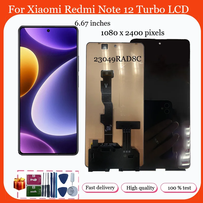 

6.67 original For Xiaomi Redmi Note 12 Turbo lcd display with touch screen digitizer Assembly for xiaomi redmi note12 turbo