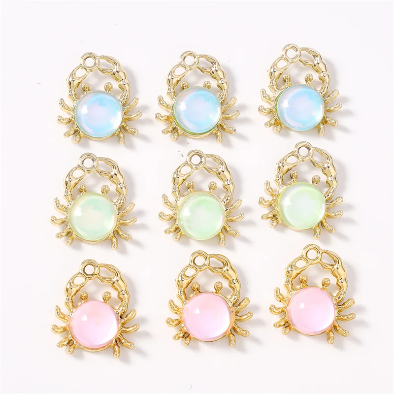 

Duarte 20Pcs/Lot Cute Crystal Metal Animal Crab Charms Pendants for Making DIY Earrings Necklaces Bracelets Jewelry Accessories