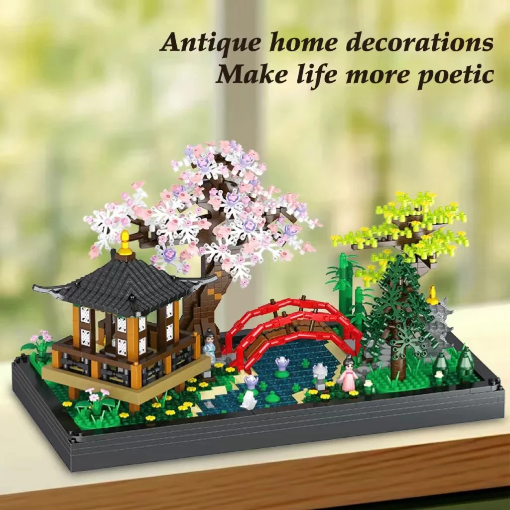 

2280PCS Zen Style Garden, Flowers, Trees,Classic Architectural Puzzle Toys, Miniature Block Sets, Models, Girls,Boys,Adults