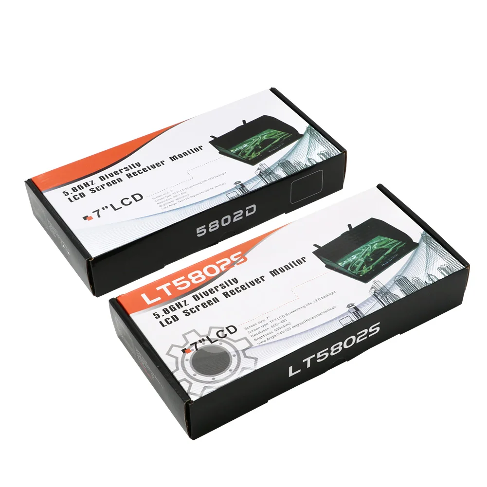 

LCD5802D LCD5802S 5802 5.8G 40CH 7 Inch Raceband FPV Monitor 800x480 With DVR Build-in Battery Video Screen For FPV Multicopte