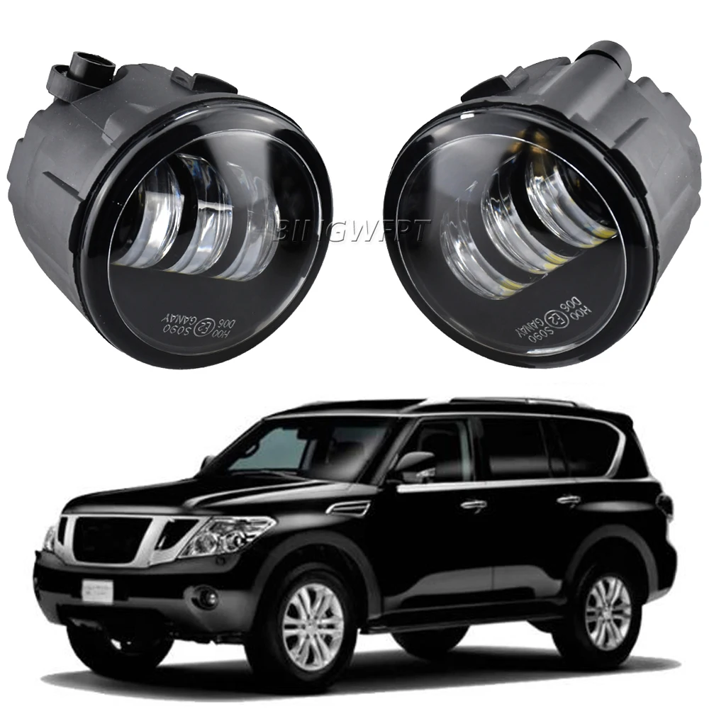 2x Car H11 LED Bulb Fog Light 12V Styling For Nissan Patrol III (Y62) 5.6 Closed Off-Road Vehicle 2010-