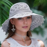 Korean-style new summer straw hat, sun protection hat, wavy beach hat for women - Image 4