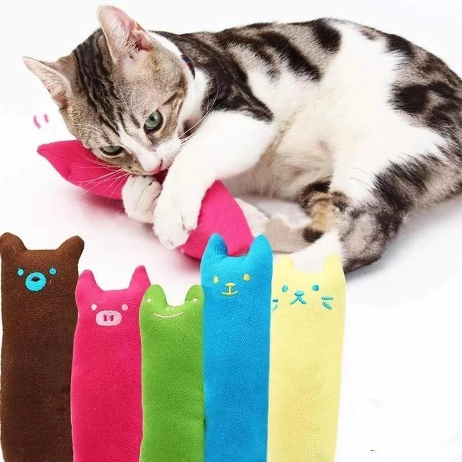 1 Pcs Pet Accessories Rustle Sound Catnip Toy Cats Products For Pets Cute Cat For Kitten Teeth Grinding Cat Plush Thumb Pillow