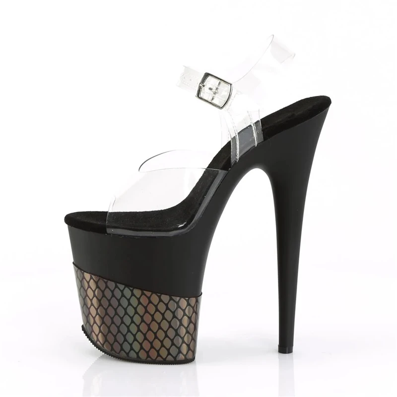 Rncksi  Fashion PVC Sandal Women Transparent Sandals Lace-Up Wedges High Heels Black Gold Party Daily Pumps Shoes Size 35-40