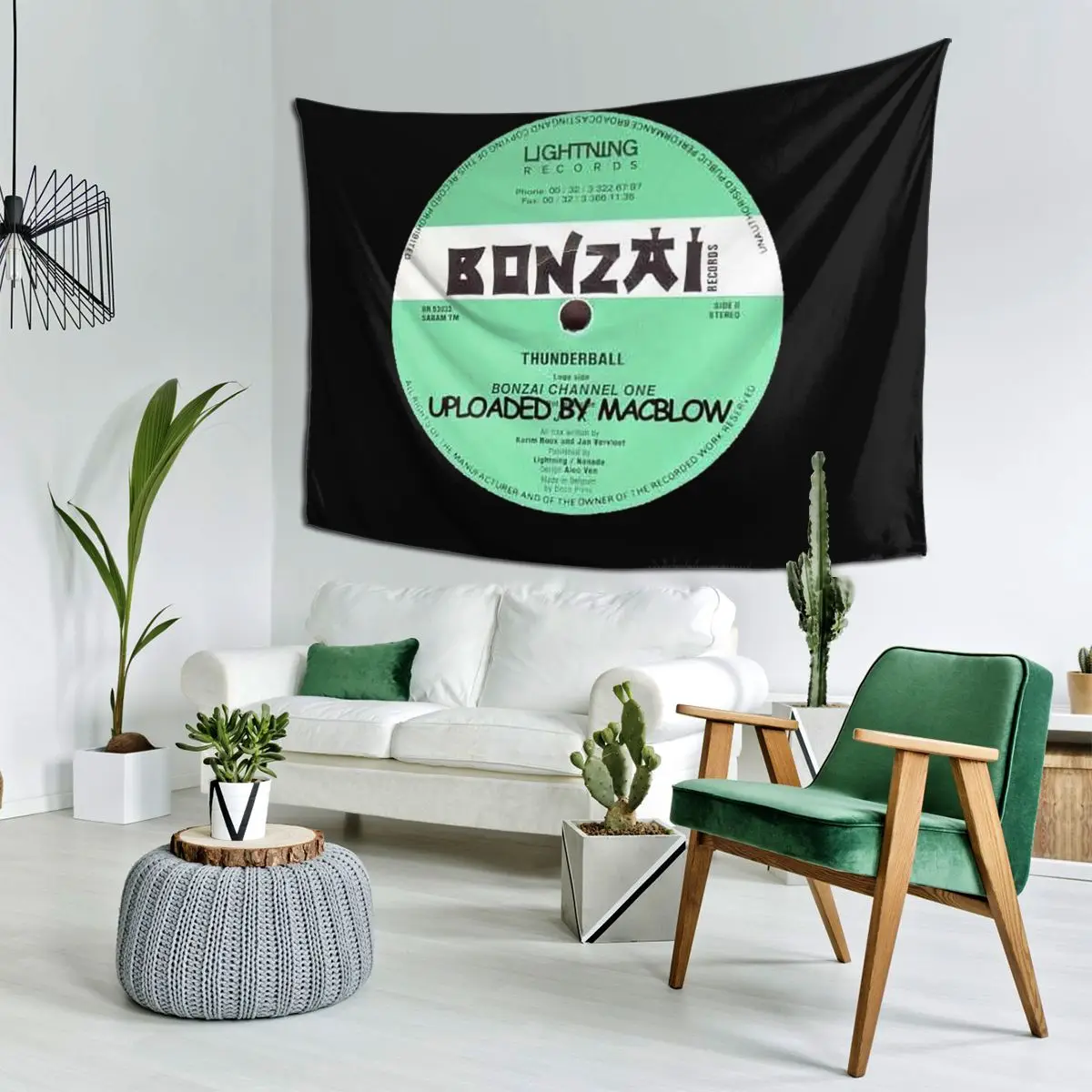 

Гобелен Bonzai Records, настенный, эстетический, для украшения дома, гобелены для комнаты в общежитии