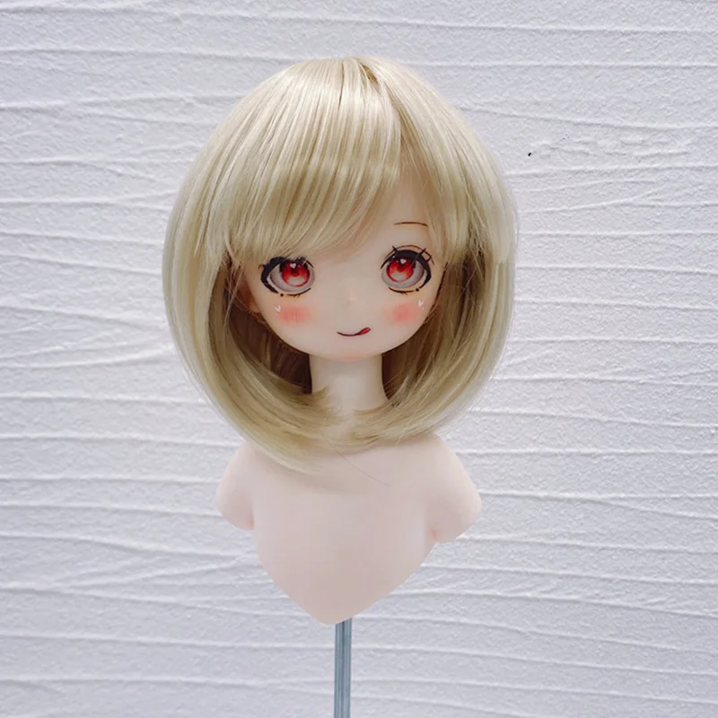 1/3 1/4 Bjd Doll Wig with Bangs Bobo Short Hair Wig Fit To 60cm Princess Doll Accessories Dress Up Toys