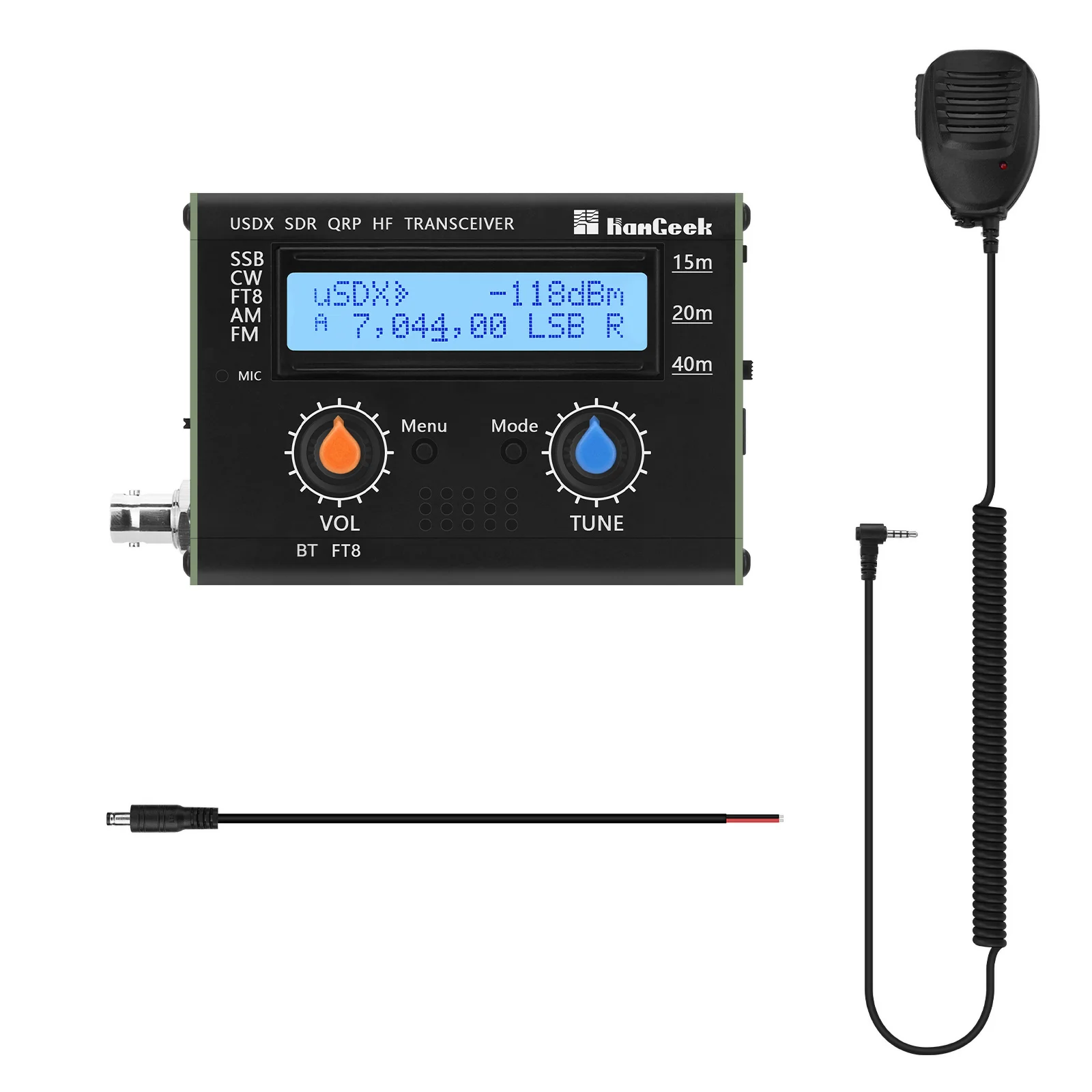 HAMGEEK USDX-FT8 5W All Mode HF Transceiver QRP Transceiver From QCX-SSB to SSB 3-Band 15m/20m/40m SDR