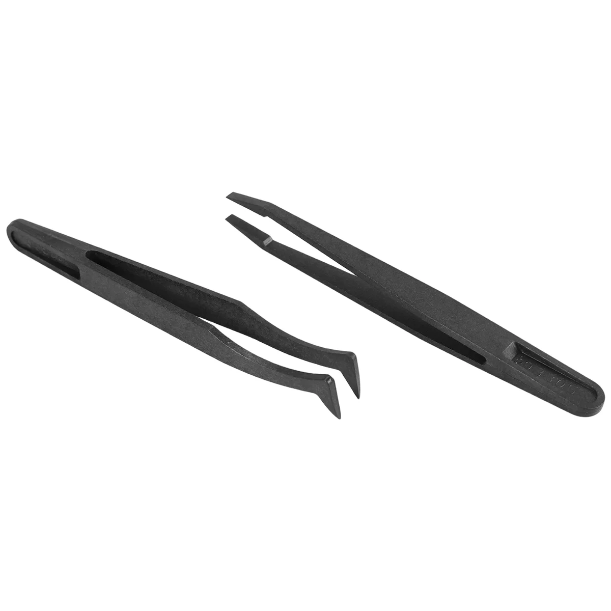 6PCS Precision Tweezer Set Plastic Anti Static Tool Kit Size 1/2/3/5/6/8 each one(Black)