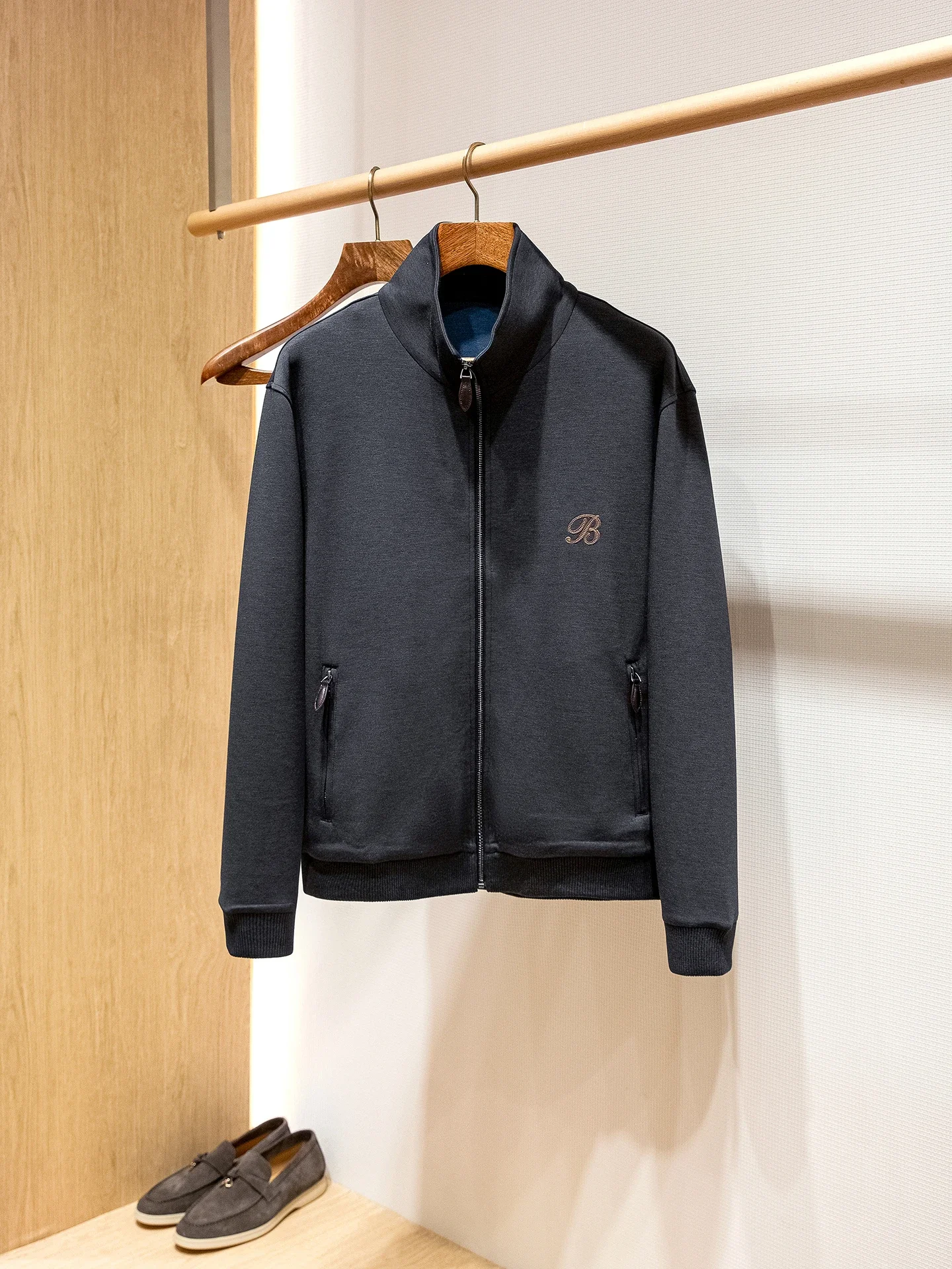 

Wool Modal Blend, Old Money Style Men's Casual Zip Sweater Jacket