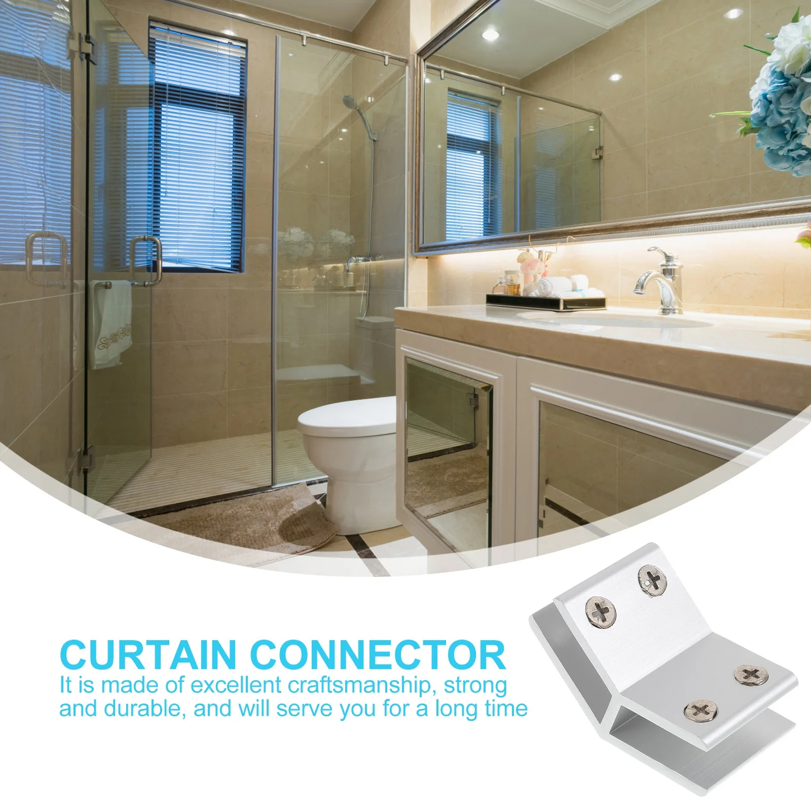 

2Pcs Glass Clamp 135 Degree Aluminum Alloy Soft Rubber Anti-Slip Adjustable Screw for Pool Garden Stair Railing Fence