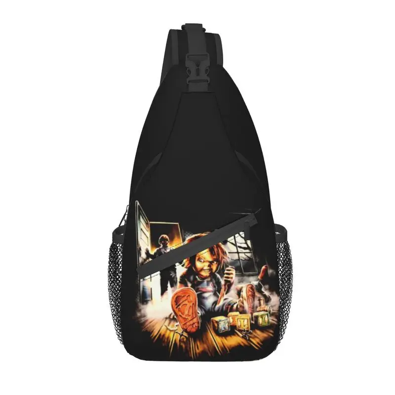 

Casual Scary Movies Child's Play Sling Bag for Traveling Men Chucky Killer Chest Crossbody Backpack Shoulder Daypack