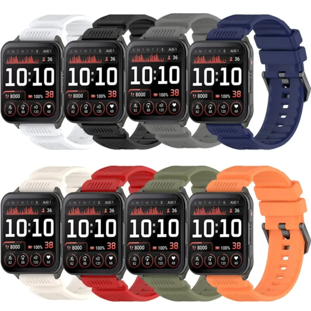 24mm Armor Pattern Silicone Strap for Garmin Venu X1 Fashion Comfortable Wristband for COROS APEX 4 46mm/Ticwatch Atlas Replace