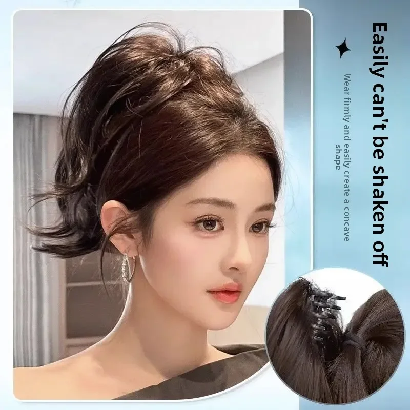 قصيرة مجعد الاصطناعية مخلب كليب ذيل حصان وصلات شعر للنساء عالية أعلى كعكة ذيل حصان هيربيسي ارتفاع درجة الحرارة الألياف الذيل