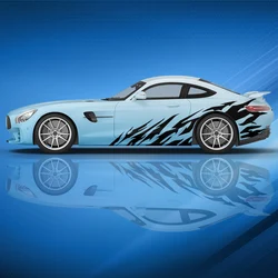 Flame Universal Custom Paint Car decal side graphic vinyl modified racing car print decoration ita irregular stripes car sticker