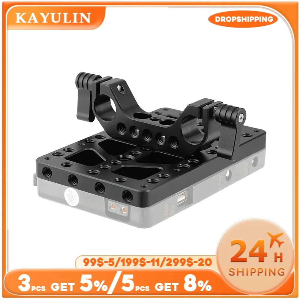 Kayulin Cheese Plate With 15mm Rod Clamp For Anton Bauer Gold Mount Power Adapter For Rods Batteries Converter Boxes