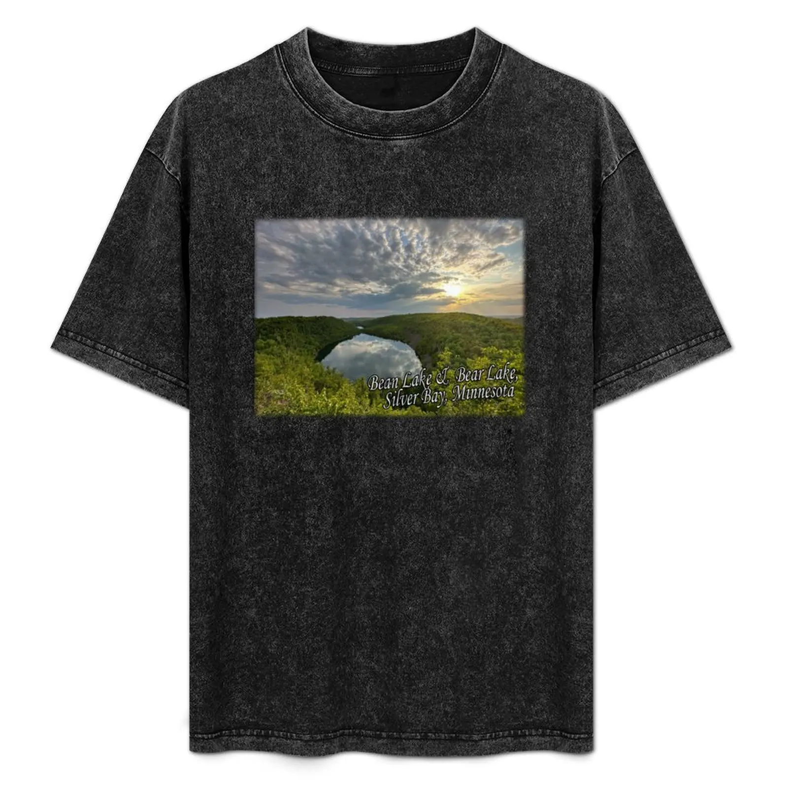 

Bean & Bear Lake in Silver Bay, Minnesota T-Shirt Plus Size Summer Casual T-Shirt