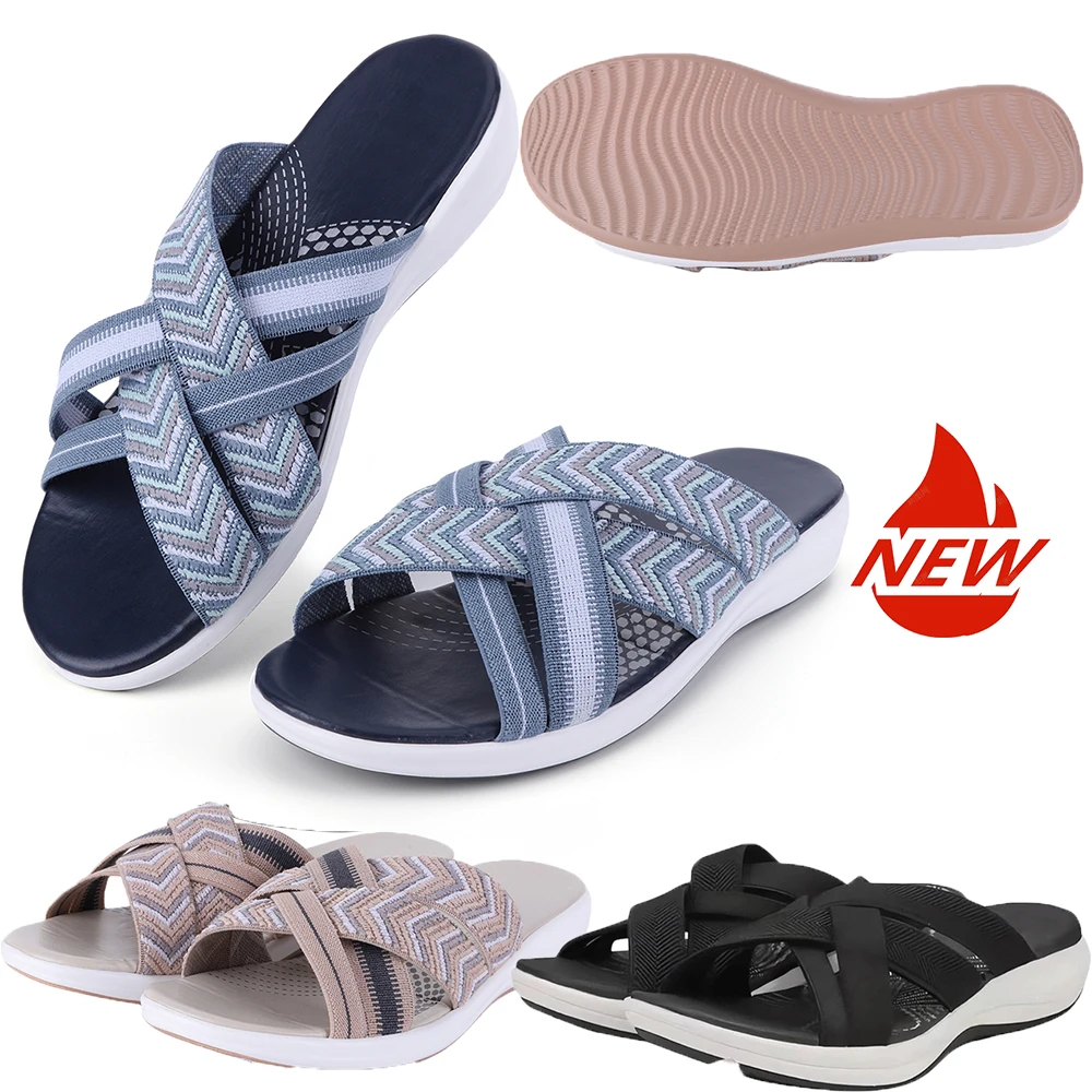 Pantofola estiva da donna nuova all'aperto Open Toe sandalo morbido Trend Slides scarpa da spiaggia femminile traspirante comode calzature ortopediche