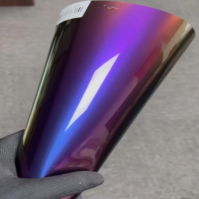 High Quality Luxury Iridescent Purple PET High Gloss Auto Motorcycle Body Color Changing Film