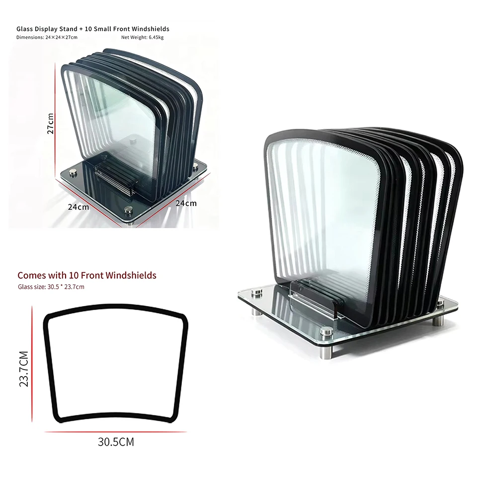 

10Slot Windshield Display Rack,Car Window Solar Film Sample Storage Stand for Heat Insulation Testing Illuminated Showcase ST-B1