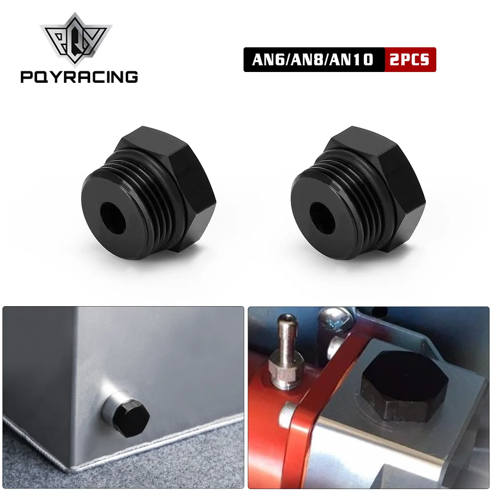 2 Pieces AN6 AN8 AN10 Male Block Off Cap Fitting Hex Head Plug With O-Ring Adapter Aluminum Alloy BL02