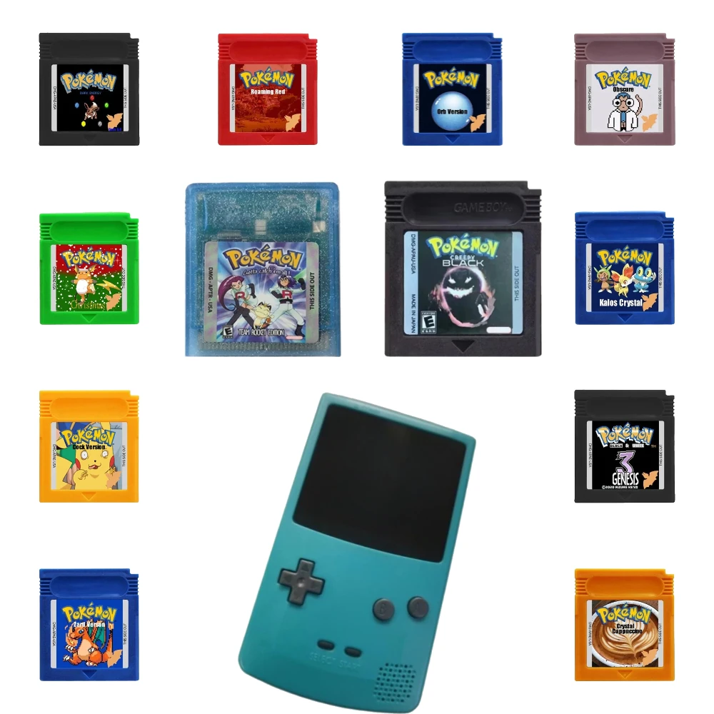 Set de Cartuchos de Pokémon para Game Boy, Múltiples Versiones Compatibles con la Consola Game Boy, Video de 16 Bits, Versión en Inglés (EE. UU.)