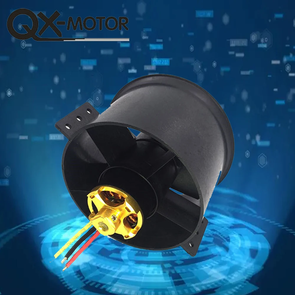 QX-MOTOR 6s 8s 12s Brushless Motor 90mm EDF Ducted 12 Blades Fan  for RC Airplane Drone Model