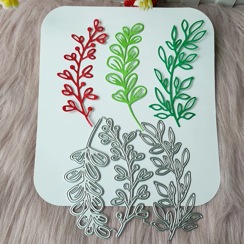 New 3 Pcs Grass metal cutting die mould scrapbook decoration embossed photo album decoration card making DIY handicrafts