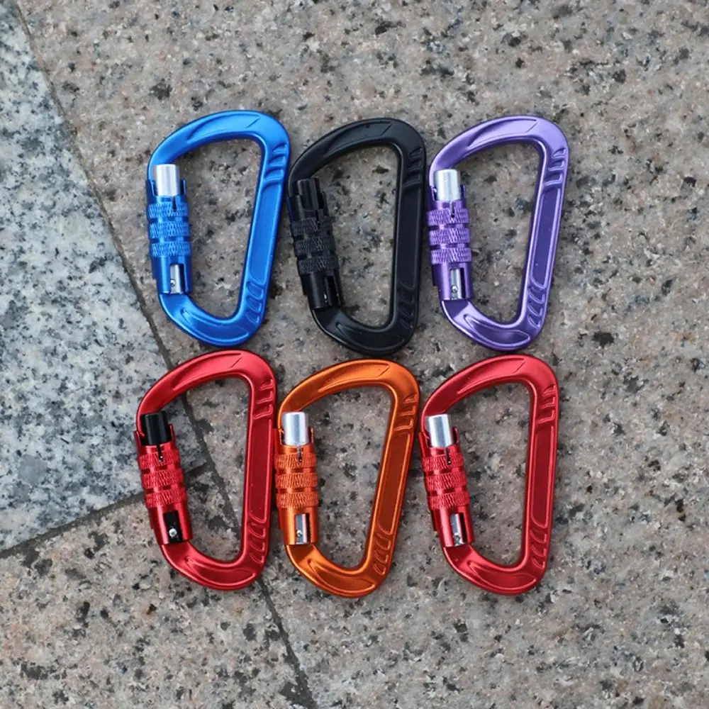 7075 Aviation Aluminum Safety Auto Lock Buckle 12KN Electrophoresis Professional Carabiner Rappelling Random Color