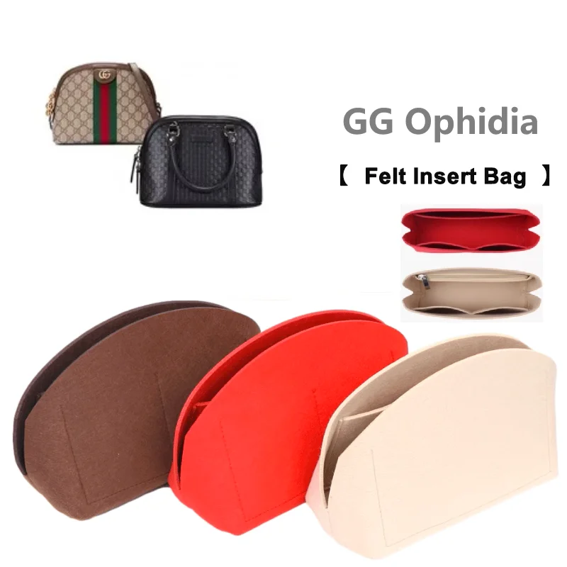Felt Insert Bag Organizer Bag Fits For GG Ophidia Shell Insert Bag in Bag Travel Purse Portable Cosmetic Base Shaper