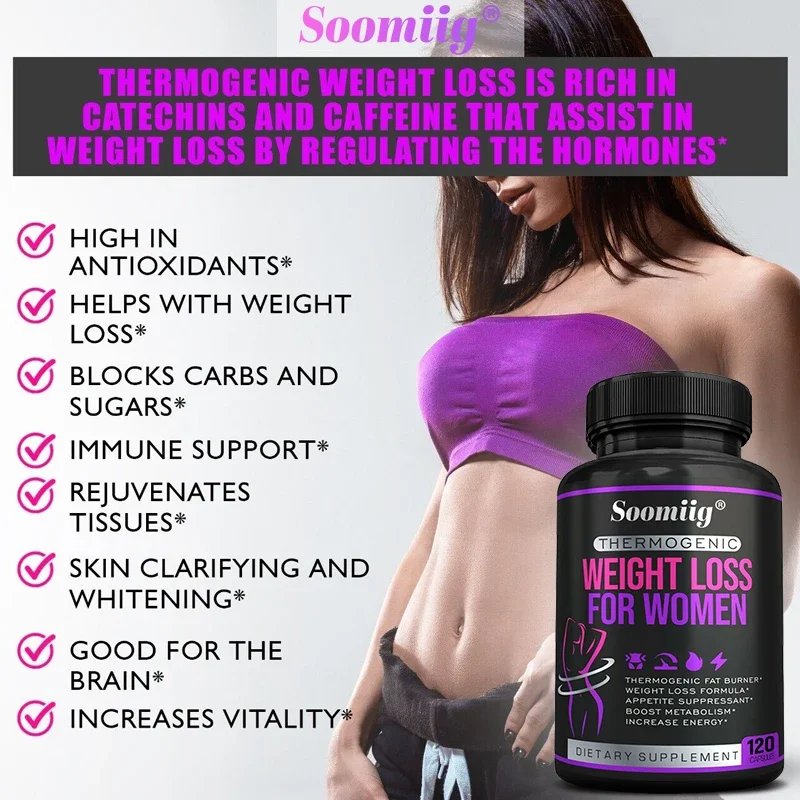 Thermogenic Fat Burner - Natural Appetite Suppressant, Weight Management, Immunity, Metabolism, Helps Mental Clarity and Focus