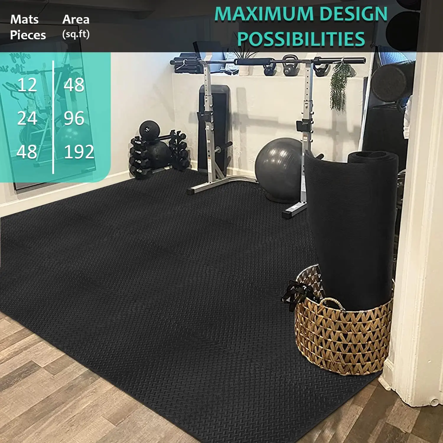 60cm EVA Foam Gym Floor Mats 8/12Pcs Interlocking Exercise Tiles Non-Slip Yoga Fitness Mat for Home Gym Equipment view 5