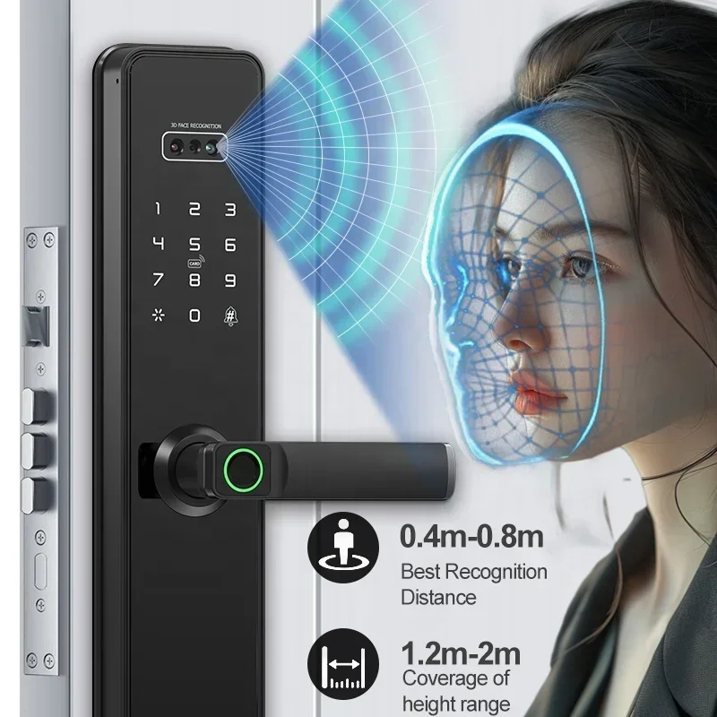 003 Ttlock 3d Face Smart Locks Intelligent Security Fingerprint Office Hotel Lock Keyless Digital Spioncino Camera Smart Door Lock