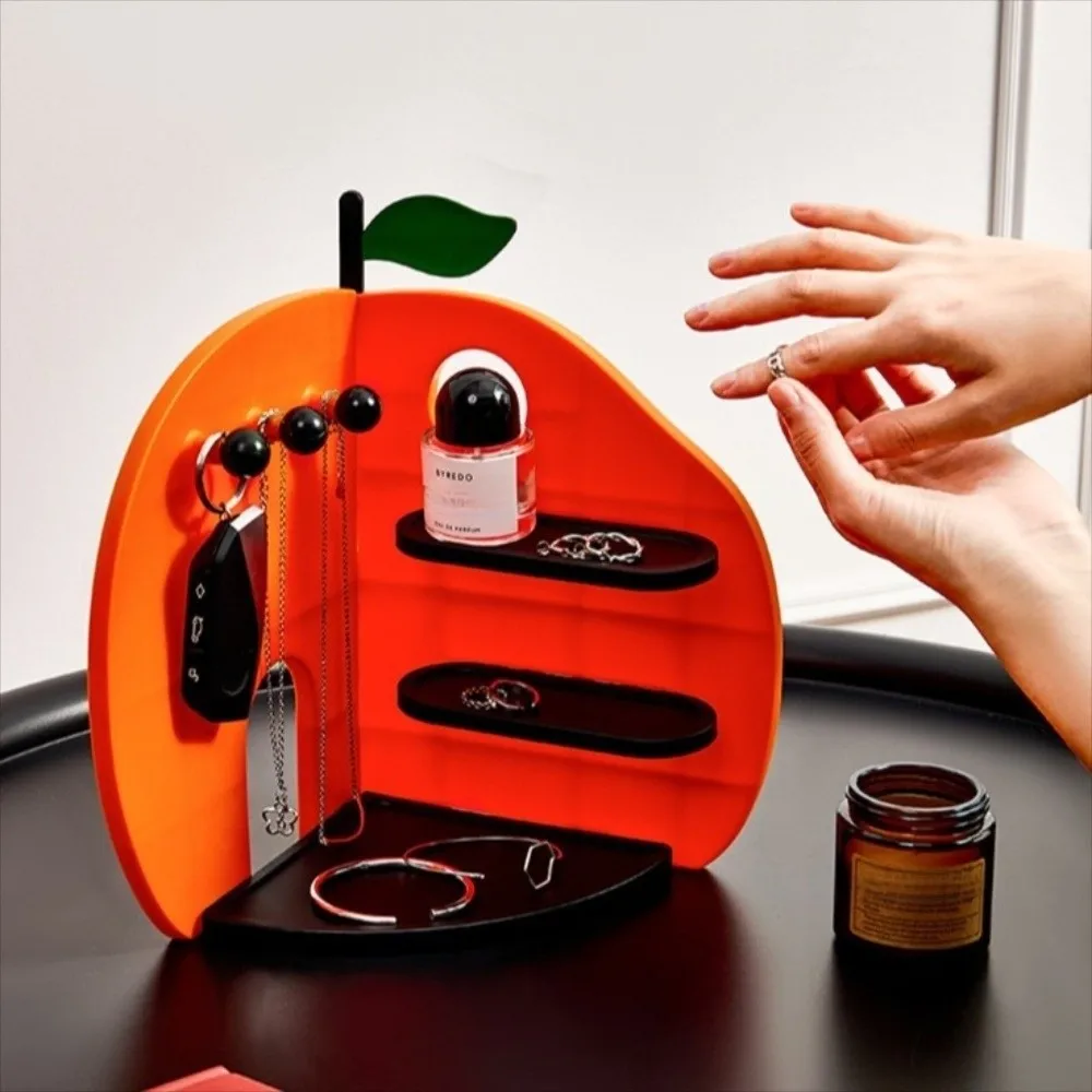 

Space Saving Orange Jewelry Storage Rack Key Holder Stable Desktop Decoration Detachable Ornaments Multi-layer Display Stand