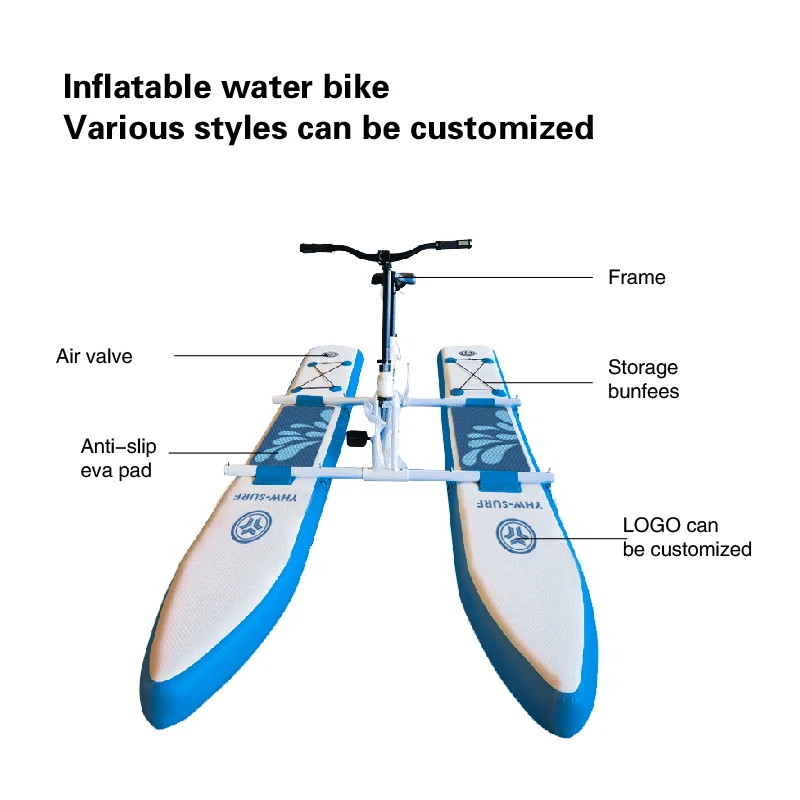 Esercizio d'acqua gonfiabile river sea Bike Swan Pedal Boat 1 or2 Person Hydro Bikes