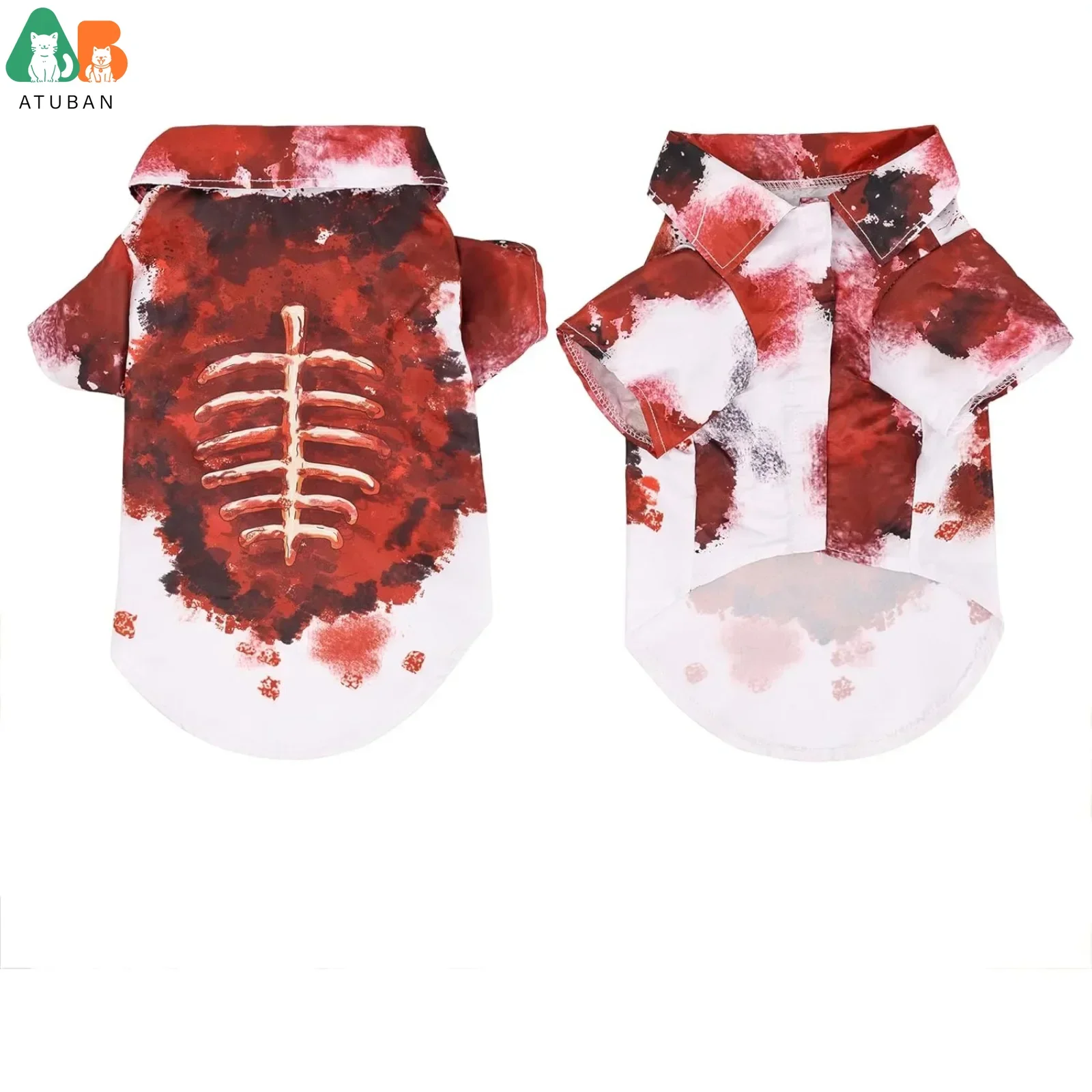 Scary Dog Clothes,Dog Outfit Horror Splashes of Blood Grunge for Dogs,Scary Dog Shirts Dress Up for Halloween Cosplay Apparel