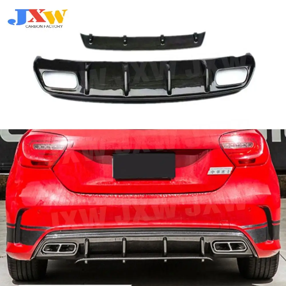 

Carbon Fiber Rear Bumper Lip Diffuser Spoiler Protector For Mercedes Benz A Class W176 A45 AMG 2013 - 2018 Car Styling FRP Kits