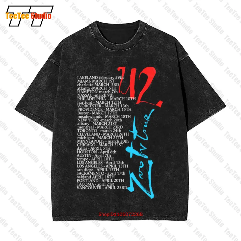 Vintage années 90 1991 U2 Zoo Album Tv Tour célibataires Rap Vintage T-Shirt surdimensionné Hip Hop Rish Rock KD2C