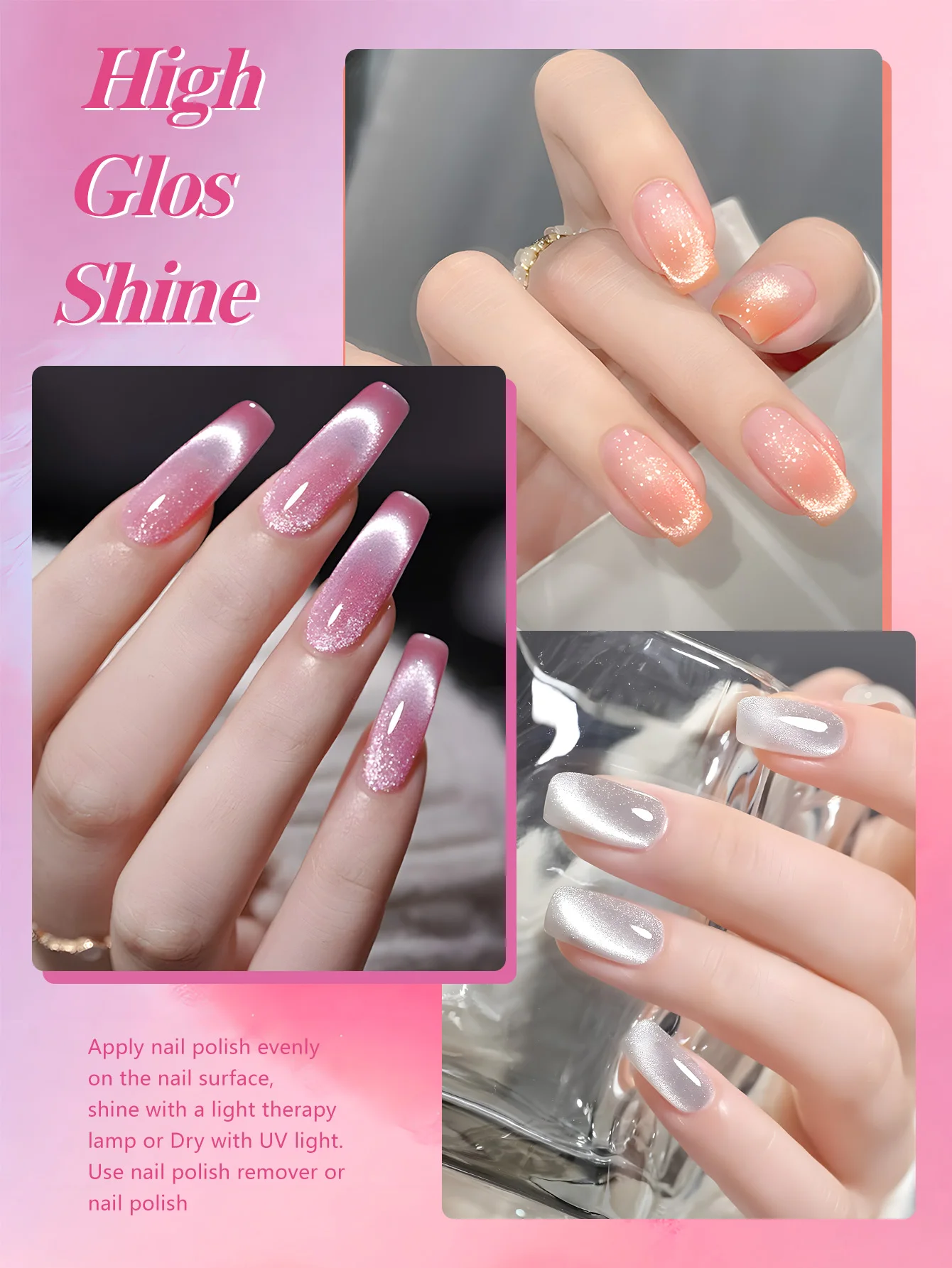 Un juego de 6 esmaltes de uñas en gel tipo ojo de gato, un juego de herramientas de manicura DIY de calidad de salón: esto es el regalo perfecto para mujeres y niñas.