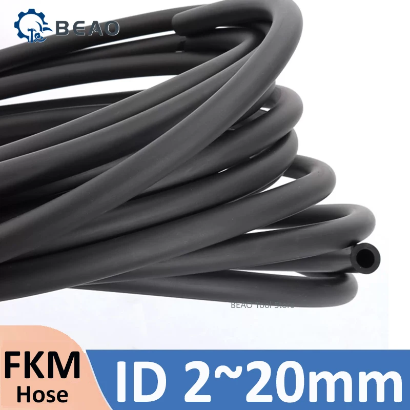 

Oil resistant Fluororubber Hose Corrosion resistant pipe black fluorine rubber tube 2 3 4 5 6 7 8 9 10mm~20mm